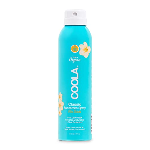COOLA Organic Sunscreen SPF 30 Sunblock Spray, Dermatologist Tested Skin Care for Daily Protection, Vegan and Gluten Free, Piña Colada, 6 Fl Oz