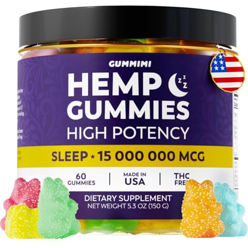 Hеmp Gummies for Rеstful Nap - High Potency, Organic & Infused with Omega 3 6 9 & Vitamin E, Fruit Flavor, 60 Gummies, Grown & Made in USA